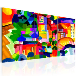 Tableau - Colourful Town fait partie des tableaux murales de la collection de worldofwomen découvrez ce magnifique tableau exclusif chez nous