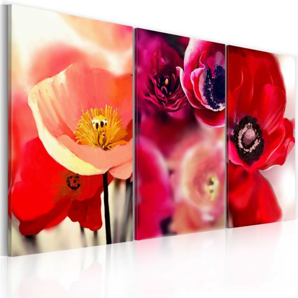 Tableau - Coquelicots - trois perspectives fait partie des tableaux murales de la collection de worldofwomen découvrez ce magnifique tableau exclusif chez nous