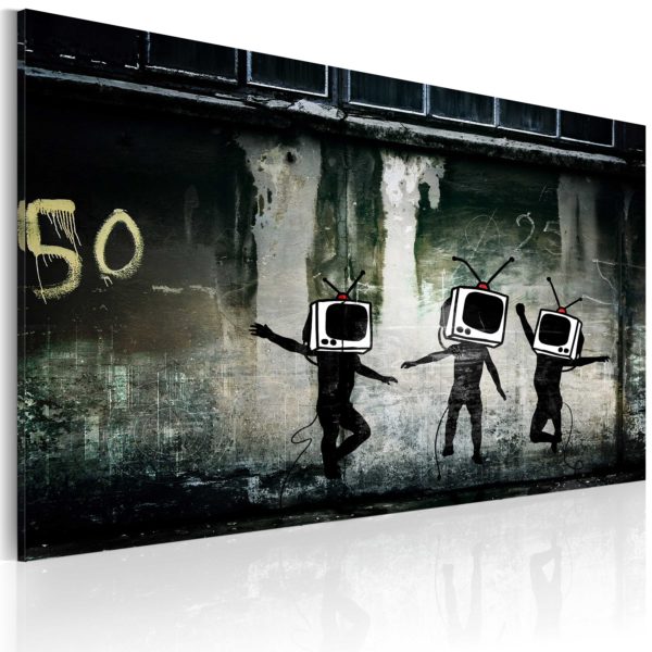 Tableau -  Danse de TV têtes (Banksy) fait partie des tableaux murales de la collection de worldofwomen découvrez ce magnifique tableau exclusif chez nous