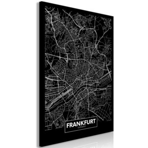 Tableau - Dark Map of Frankfurt (1 Part) Vertical fait partie des tableaux murales de la collection de worldofwomen découvrez ce magnifique tableau exclusif chez nous