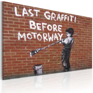 Tableau - Dernier Graffiti avant l'autoroute (Banksy) fait partie des tableaux murales de la collection de worldofwomen découvrez ce magnifique tableau exclusif chez nous