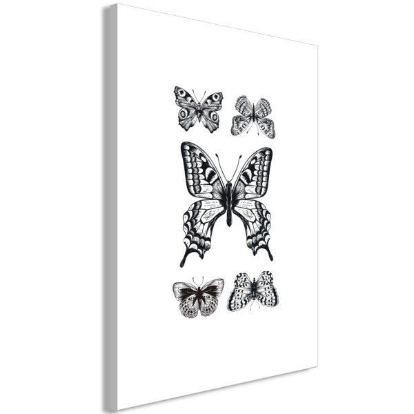 Tableau - Five Butterflies (1 Part) Vertical fait partie des tableaux murales de la collection de worldofwomen découvrez ce magnifique tableau exclusif chez nous