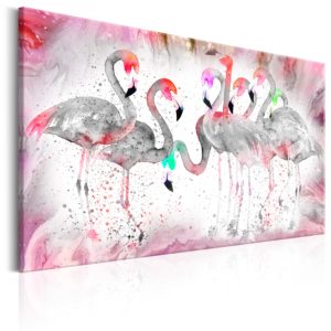 Tableau - Flamingoes Family fait partie des tableaux murales de la collection de worldofwomen découvrez ce magnifique tableau exclusif chez nous