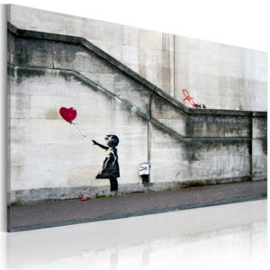 Tableau - Il ya toujours de l'espoir (Banksy) fait partie des tableaux murales de la collection de worldofwomen découvrez ce magnifique tableau exclusif chez nous