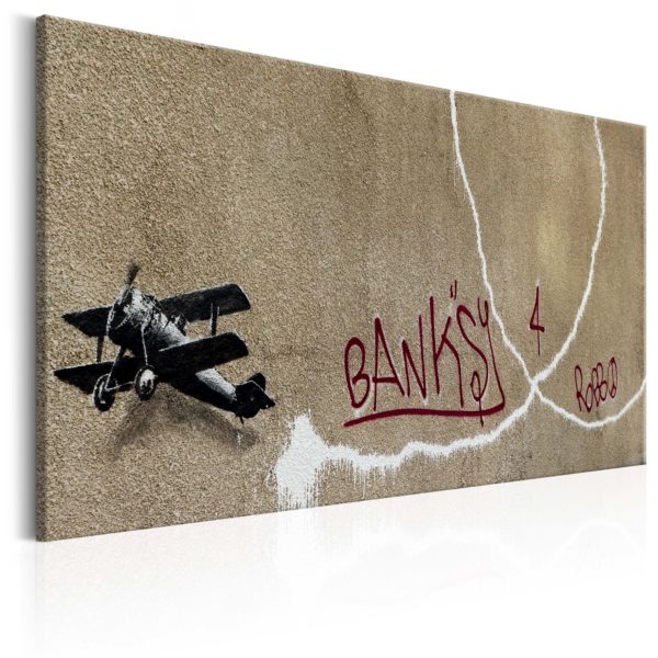 Tableau - Love Plane by Banksy fait partie des tableaux murales de la collection de worldofwomen découvrez ce magnifique tableau exclusif chez nous