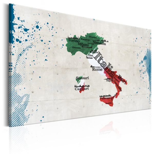 Tableau - Map: Italy fait partie des tableaux murales de la collection de worldofwomen découvrez ce magnifique tableau exclusif chez nous
