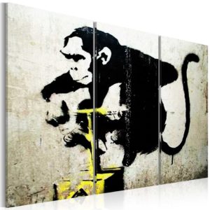 Tableau - Monkey TNT Detonator by Banksy fait partie des tableaux murales de la collection de worldofwomen découvrez ce magnifique tableau exclusif chez nous