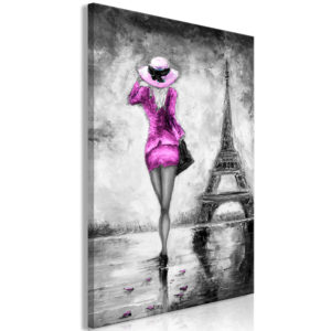 Tableau - Parisian Woman (1 Part) Vertical Pink fait partie des tableaux murales de la collection de worldofwomen découvrez ce magnifique tableau exclusif chez nous