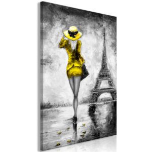 Tableau - Parisian Woman (1 Part) Vertical Yellow fait partie des tableaux murales de la collection de worldofwomen découvrez ce magnifique tableau exclusif chez nous