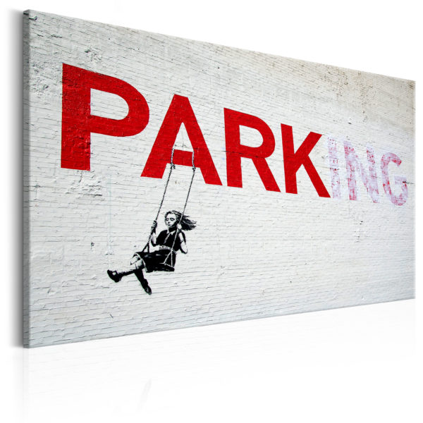 Tableau - Parking Girl Swing by Banksy fait partie des tableaux murales de la collection de worldofwomen découvrez ce magnifique tableau exclusif chez nous