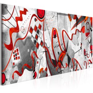 Tableau - Red Ribbons (1 Part) Wide fait partie des tableaux murales de la collection de worldofwomen découvrez ce magnifique tableau exclusif chez nous
