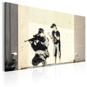 Tableau - Sniper and Child by Banksy fait partie des tableaux murales de la collection de worldofwomen découvrez ce magnifique tableau exclusif chez nous
