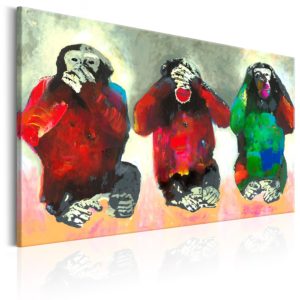 Tableau - Three Wise Monkeys fait partie des tableaux murales de la collection de worldofwomen découvrez ce magnifique tableau exclusif chez nous