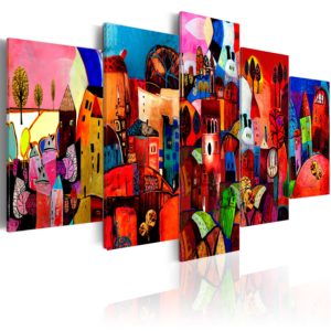 Cadre moderne Village multicolore - Multicolores - Tableau abstrait -  Tableaux
