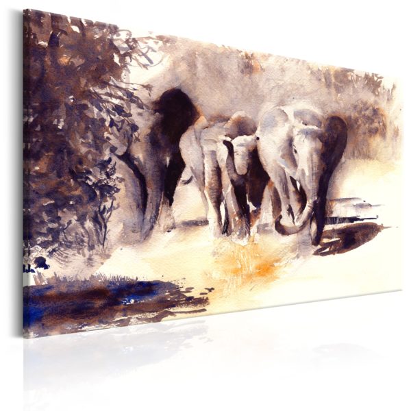 Tableau - Watercolour Elephants fait partie des tableaux murales de la collection de worldofwomen découvrez ce magnifique tableau exclusif chez nous