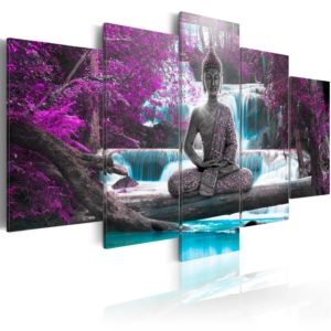 Tableau - Waterfall and Buddha fait partie des tableaux murales de la collection de worldofwomen découvrez ce magnifique tableau exclusif chez nous