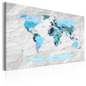 Tableau - World Map: Blue Pilgrimages fait partie des tableaux murales de la collection de worldofwomen découvrez ce magnifique tableau exclusif chez nous