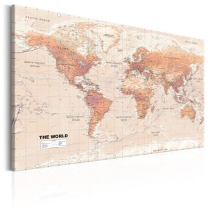 Tableau - World Map: Orange World fait partie des tableaux murales de la collection de worldofwomen découvrez ce magnifique tableau exclusif chez nous