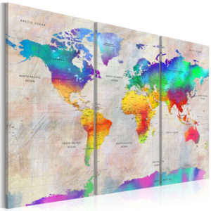 Tableau - World Map: Rainbow Gradient fait partie des tableaux murales de la collection de worldofwomen découvrez ce magnifique tableau exclusif chez nous