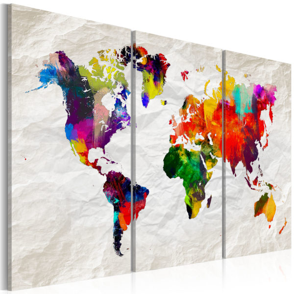 Tableau - World Map: Rainbow Madness II fait partie des tableaux murales de la collection de worldofwomen découvrez ce magnifique tableau exclusif chez nous