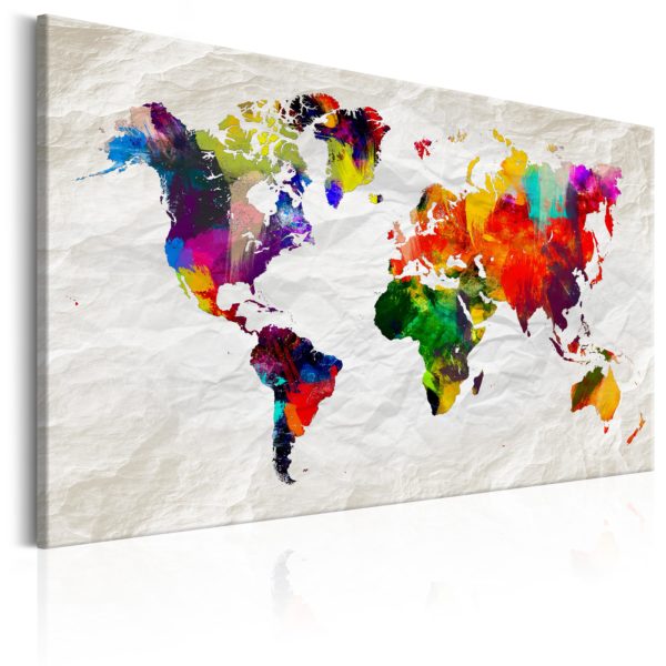 Tableau - World Map: Rainbow Madness fait partie des tableaux murales de la collection de worldofwomen découvrez ce magnifique tableau exclusif chez nous