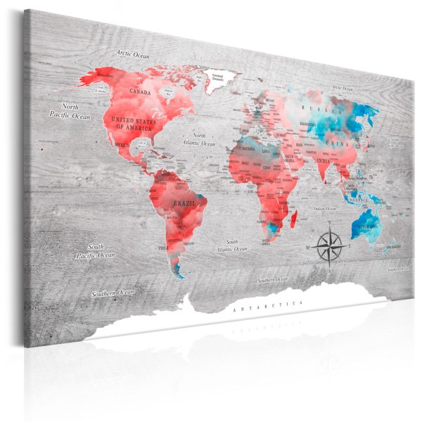 Tableau - World Map: Red Roam fait partie des tableaux murales de la collection de worldofwomen découvrez ce magnifique tableau exclusif chez nous