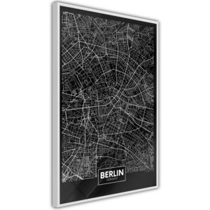 Apportez une nouvelle douche déco avec le Poster et affiche - City Map: Berlin (Dark)