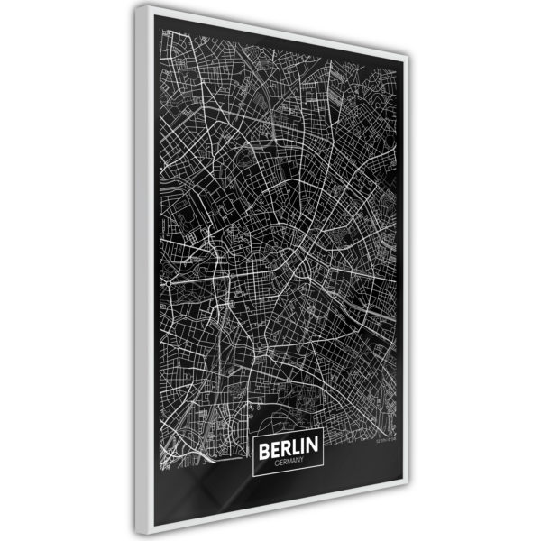 Apportez une nouvelle douche déco avec le Poster et affiche - City Map: Berlin (Dark)