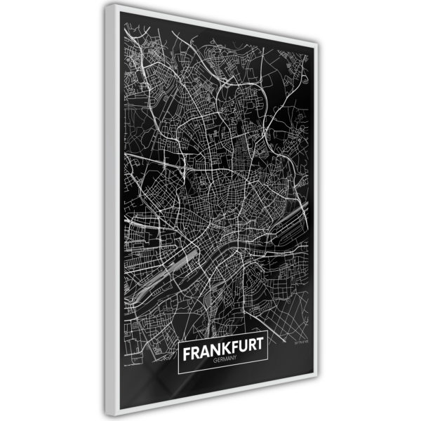 Apportez une nouvelle douche déco avec le Poster et affiche - City Map: Frankfurt (Dark)