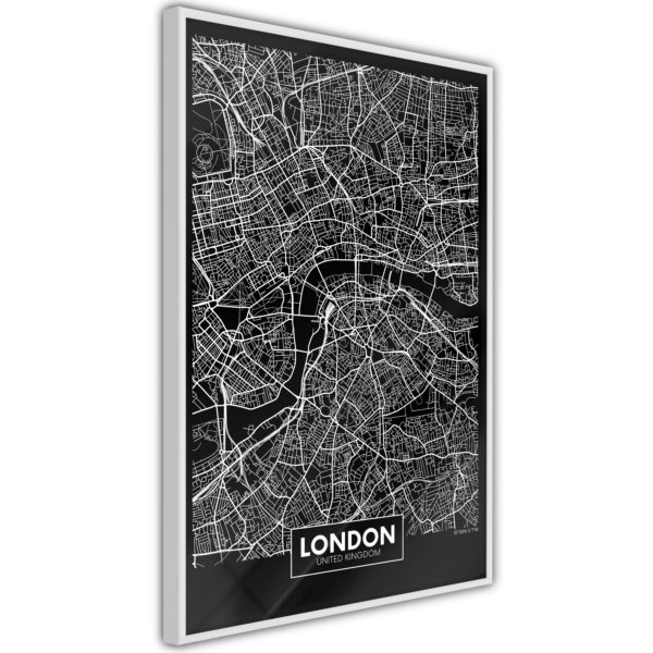 Apportez une nouvelle douche déco avec le Poster et affiche - City Map: London (Dark)