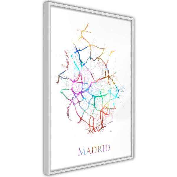 Apportez une nouvelle douche déco avec le Poster et affiche - City Map: Madrid (Colour)