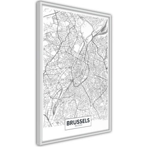 Apportez une nouvelle douche déco avec le Poster et affiche - City map: Brussels