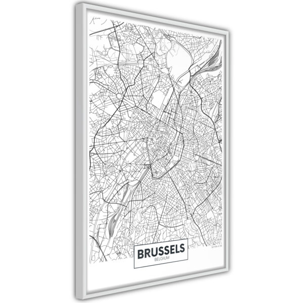 Apportez une nouvelle douche déco avec le Poster et affiche - City map: Brussels