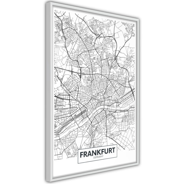 Apportez une nouvelle douche déco avec le Poster et affiche - City map: Frankfurt