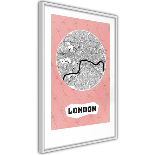 Apportez une nouvelle douche déco avec le Poster et affiche - City map: London (Pink)