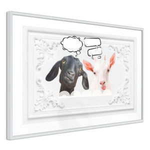 Apportez une nouvelle douche déco avec le Poster et affiche - Conversation of Two Goats