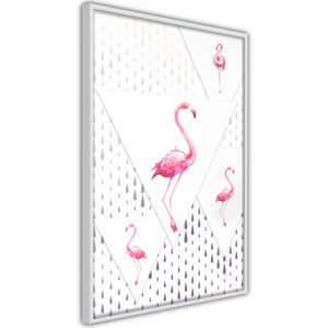 Apportez une nouvelle douche déco avec le Poster et affiche - Flamingos and Triangles