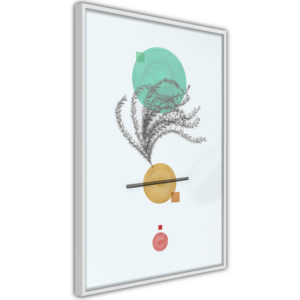 Apportez une nouvelle douche déco avec le Poster et affiche - Geometric Installation with a Plant