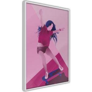 Apportez une nouvelle douche déco avec le Poster et affiche - Girl on a Skateboard