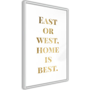 Apportez une nouvelle douche déco avec le Poster et affiche - Home Is Best (Gold)