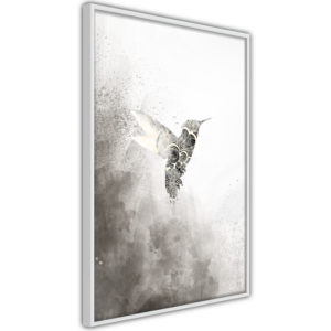 Apportez une nouvelle douche déco avec le Poster et affiche - Hummingbird in Shades of Grey