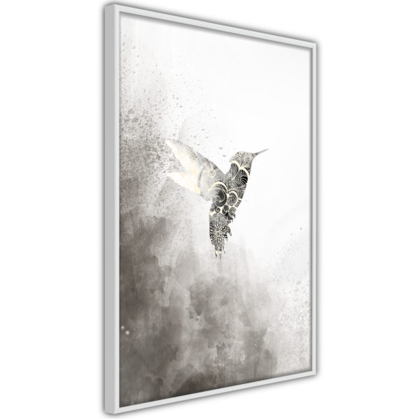 Apportez une nouvelle douche déco avec le Poster et affiche - Hummingbird in Shades of Grey