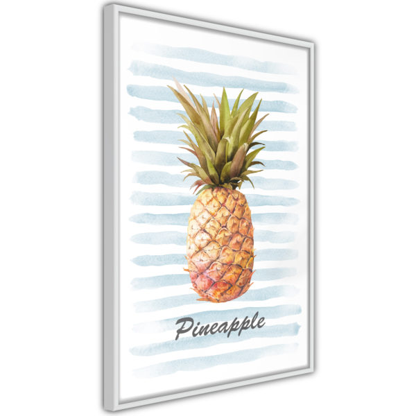 Apportez une nouvelle douche déco avec le Poster et affiche - Pineapple on Striped Background