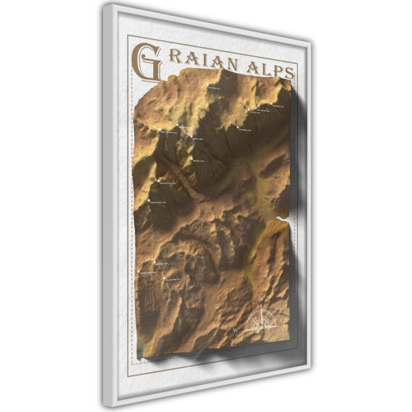 Apportez une nouvelle douche déco avec le Poster et affiche - Raised Relief Map: Graian Alps