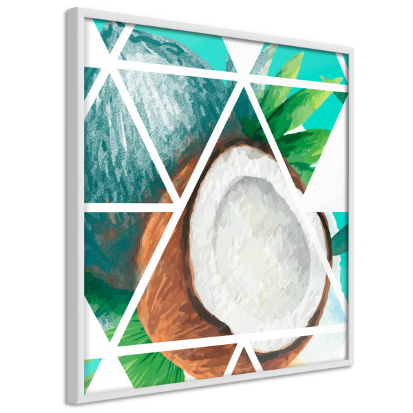 Apportez une nouvelle douche déco avec le Poster et affiche - Tropical Mosaic with Coconut (Square)