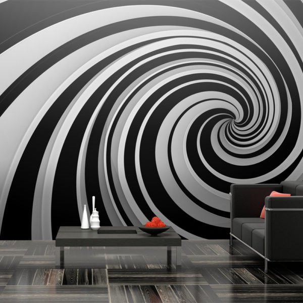 Papier peint XXL - Black and white swirl