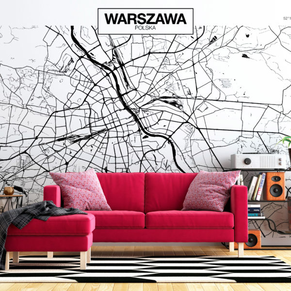 Papier peint adhésif - Warsaw Map