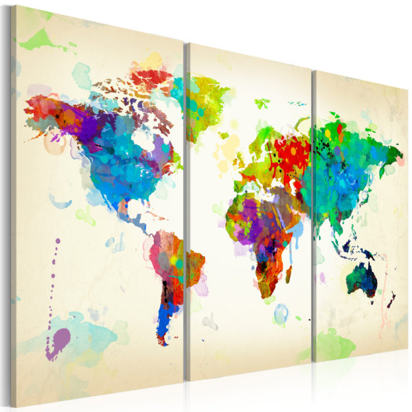 Tableau décoratif : All colors of the World - triptych en hq