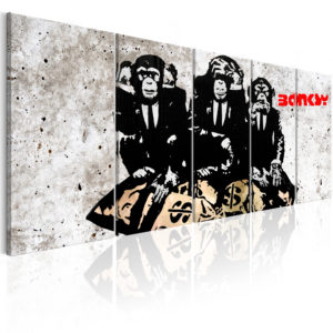 Tableau décoratif : Banksy: Three Monkeys en hq
