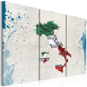 Tableau décoratif : Carte de l'Italie - triptyque en hq